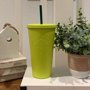 Starbucks tumbler neon green